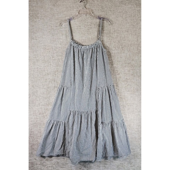 dylan Dresses & Skirts - Dylan Railroad Stripe Sun Dress A-Line Midi Womens M Black White Ruffled